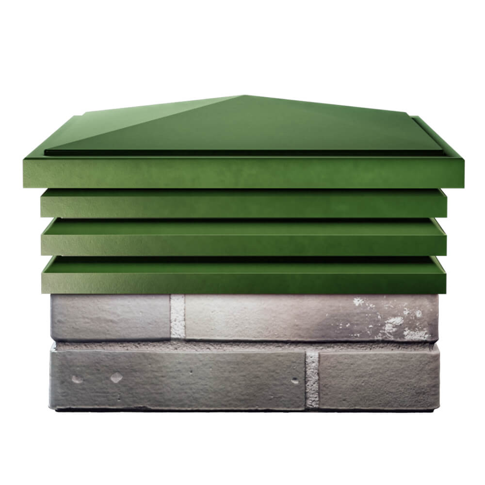 Колпак Zking Бона ХайТек Зеленый на столб 1.5х1.5 кирпича (385х385мм) Феодосия фото