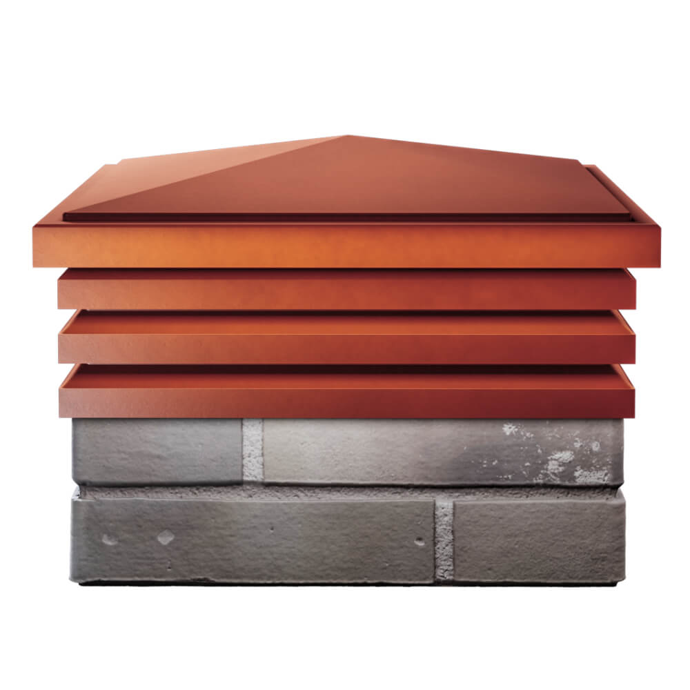 Колпак Zking Бона ХайТек Красный на столб 1.5х1.5 кирпича (385х385мм) Феодосия фото