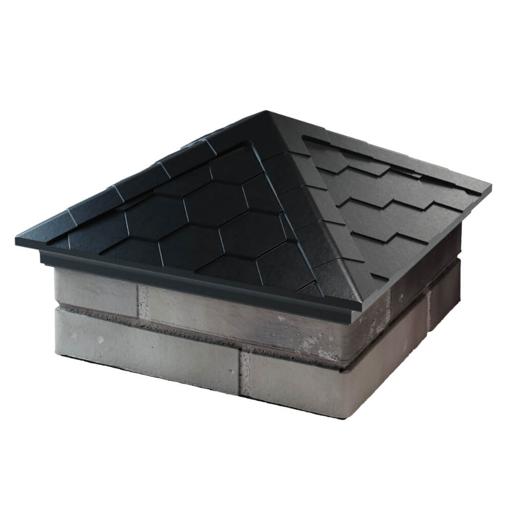 Колпак Zking Эверест Черный на столб 1.5х1.5 кирпича (390х390мм) в Феодосии фото