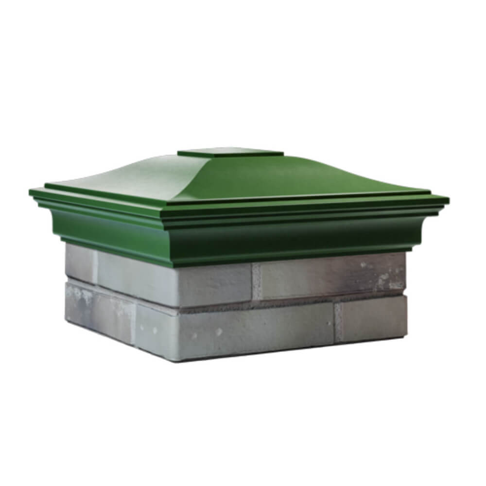 Колпак Zking Монблан Зеленый на столб 1.5х1.5 еврокирпича 0.7НФ (355х355мм) в Феодосии фото