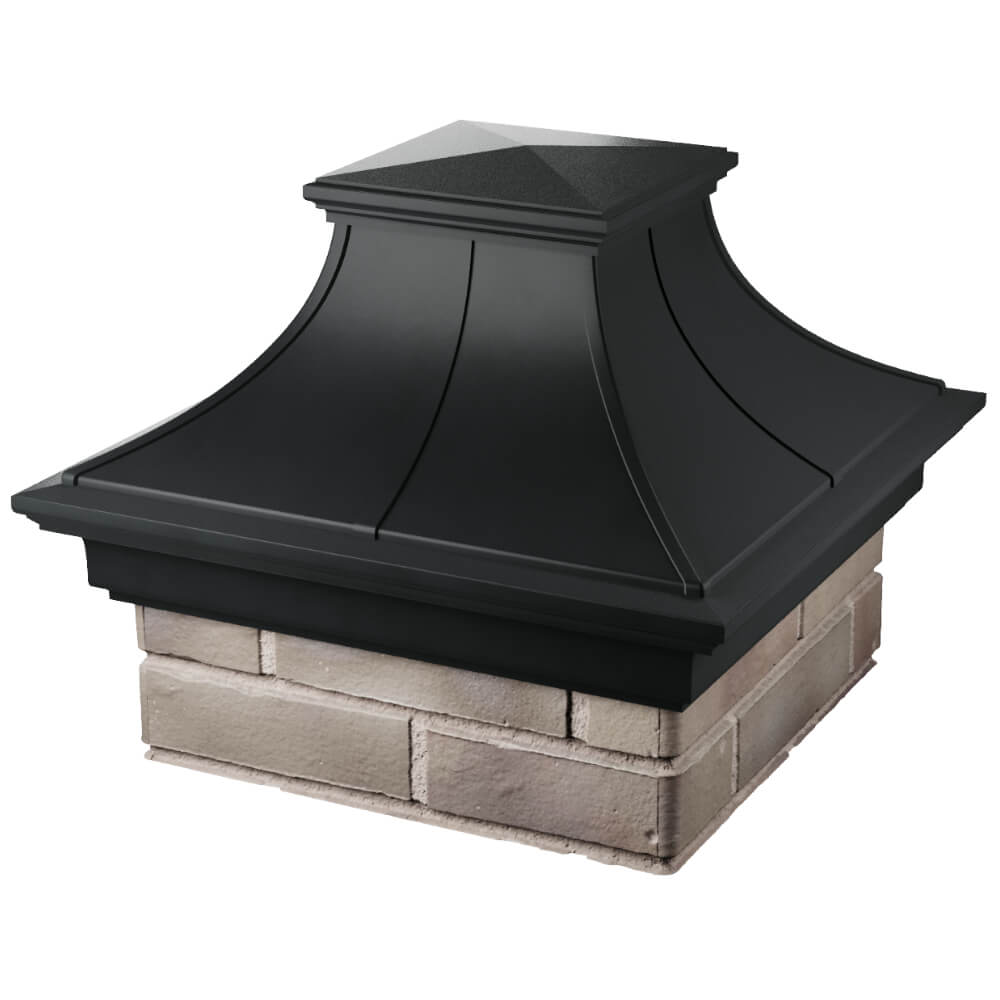 Колпак Zking Монблан Премиум Черный на столб 1.5х1.5 кирпича (385х385мм) в Феодосии фото