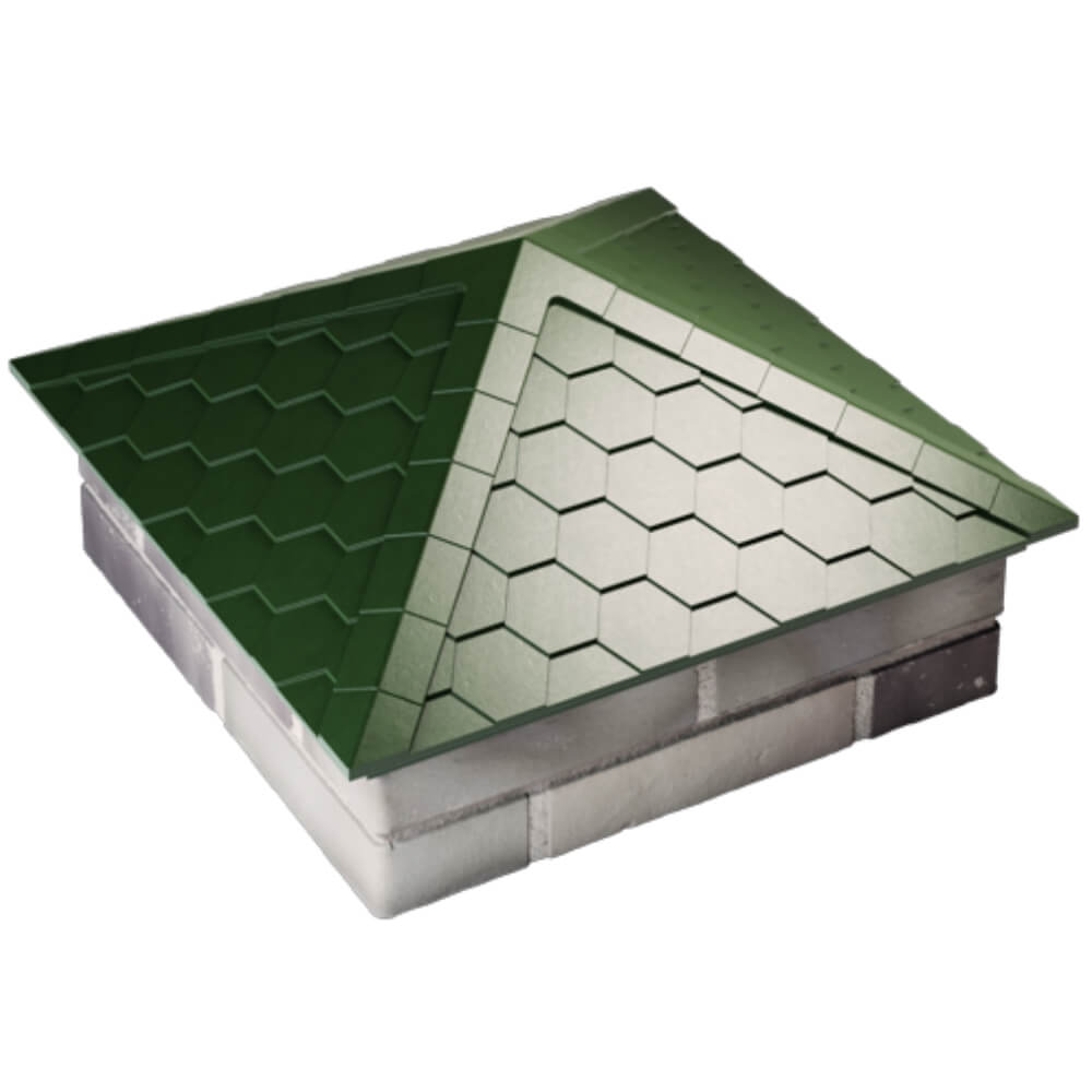 Колпак Zking Эверест Зеленый на столб 2х2 кирпича (535х535мм) Феодосия фото