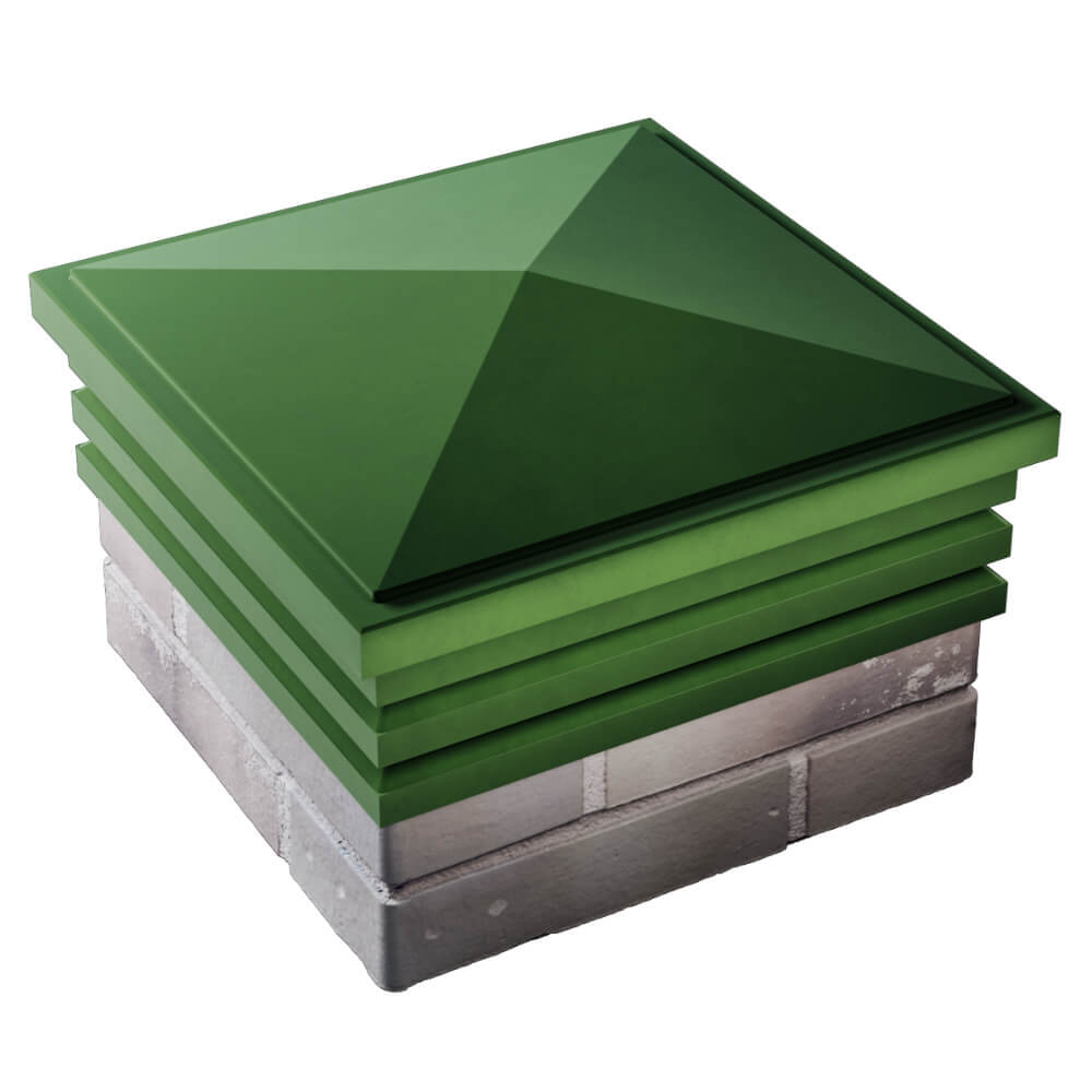 Колпак Zking Бона ХайТек Зеленый на столб 1.5х1.5 кирпича (385х385мм) в Феодосии фото