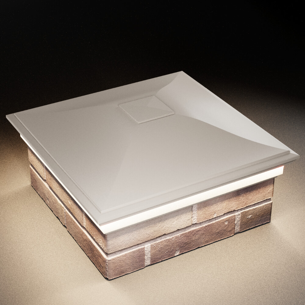 Колпак Zking Монблан Бежевый на столб 2х2 кирпича (515х515мм) c подсветкой в Феодосии фото