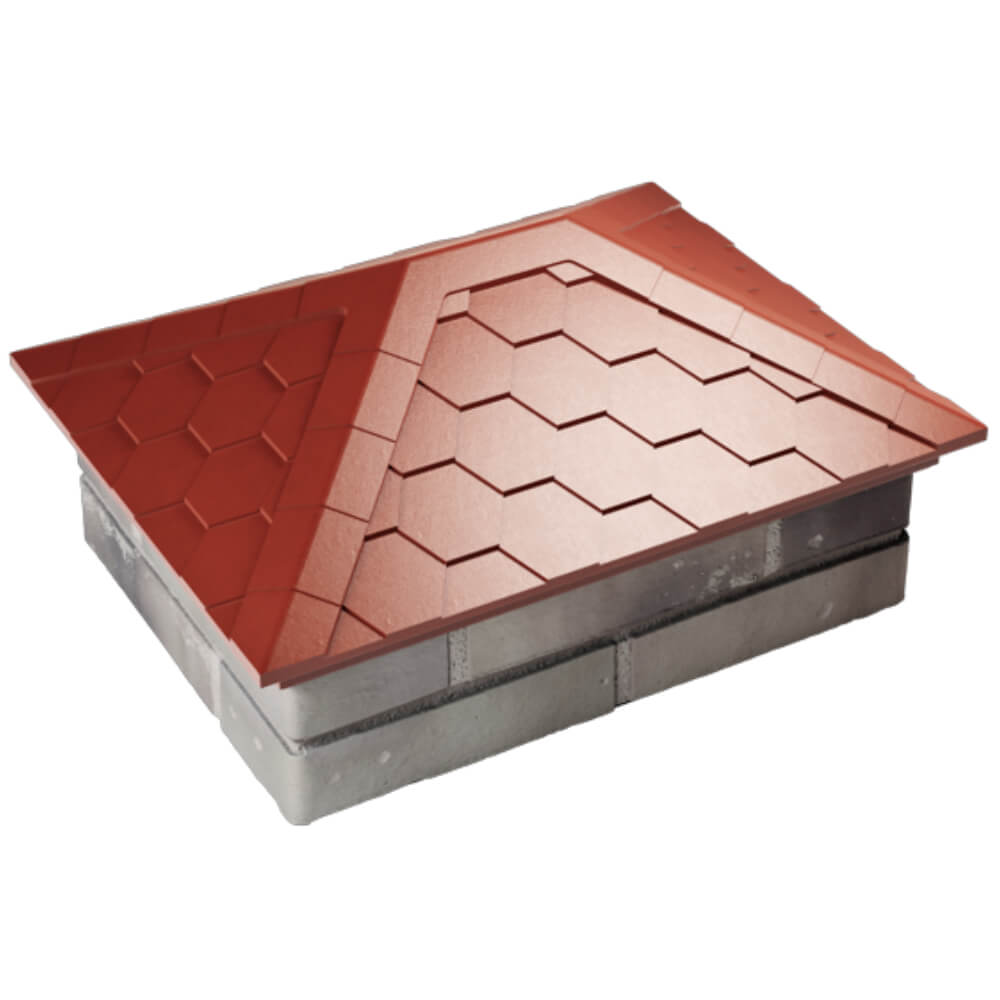 Колпак Zking Эверест Красный на столб 2х1.5 кирпича (520х390мм) Феодосия фото