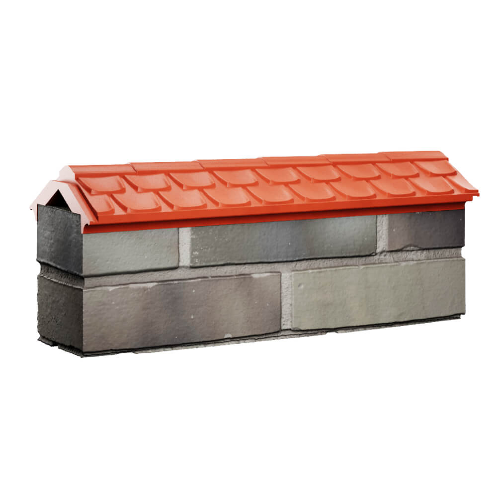 Парапет Zking Эльбрус Красный с посадкой на 0.5 кирпича (130мм) Феодосия фото