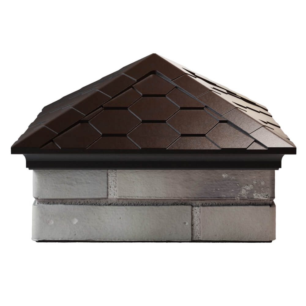 Колпак Zking Эверест Коричневый на столб 1.5х1.5 кирпича (390х390мм) Феодосия фото