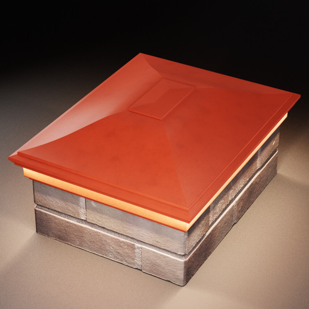 Колпак Zking Монблан Красный на столб 2х1.5 кирпича (515х385мм) c подсветкой в Феодосии фото