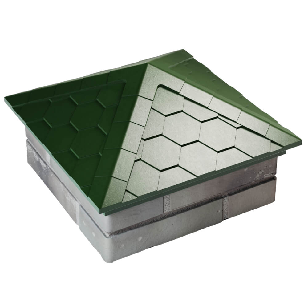 Колпак Zking Эверест Зеленый на столб 1.5х1.5 кирпича (390х390мм) в Феодосии фото