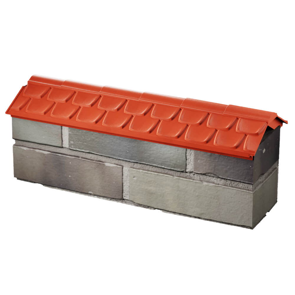 Парапет Zking Эльбрус Красный с посадкой на 0.5 кирпича (130мм) в Феодосии фото