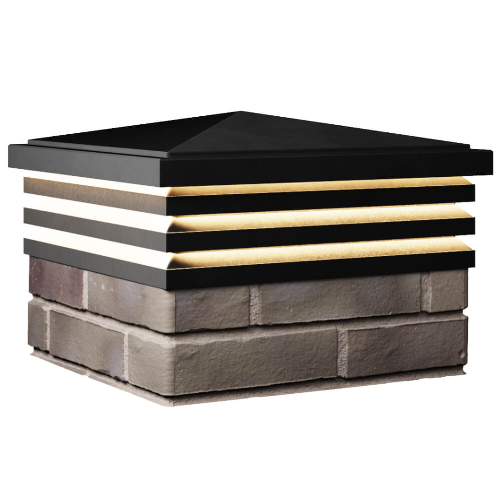 Колпак Zking Бона ХайТек Черный на столб 1.5х1.5 кирпича (385х385мм) с подсветкой в Феодосии фото