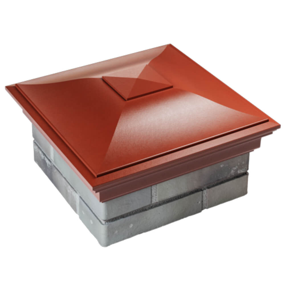 Колпак Zking Монблан Красный на столб 1.5х1.5 кирпича (385х385мм) в Феодосии фото