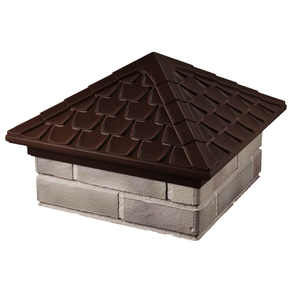 Колпак Zking Эльбрус Коричневый на столб 1.5х1.5 кирпича (385х385мм) в Феодосии фото