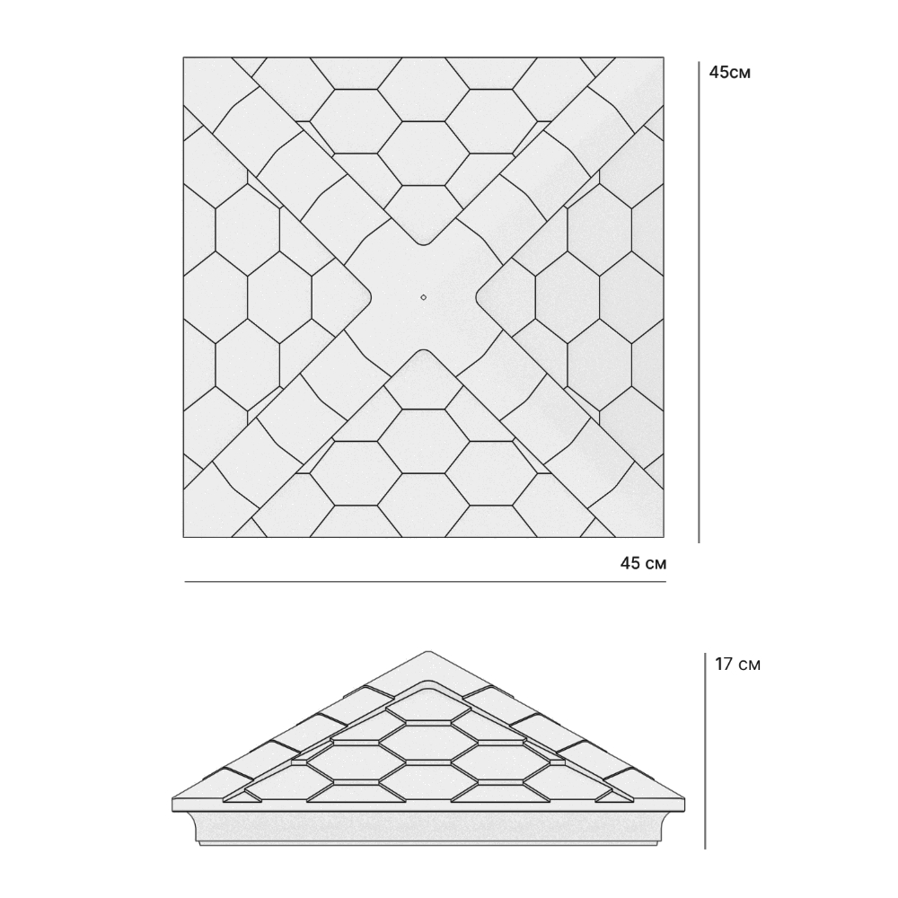 Колпак Zking Эверест Черный на столб 1.5х1.5 кирпича (390х390мм) в Феодосии фото