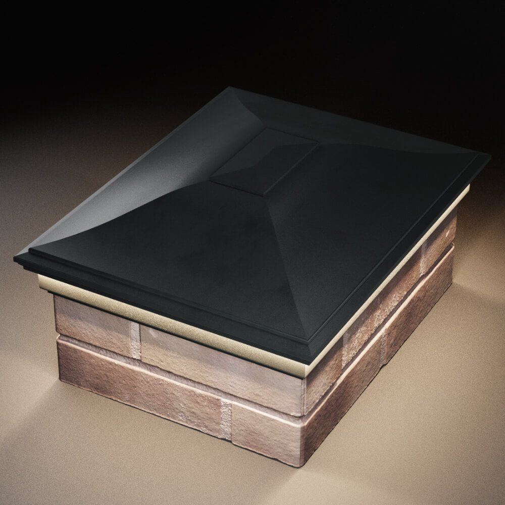 Колпак Zking Монблан Черный на столб 2х1.5 кирпича (515х385мм) c подсветкой в Феодосии фото