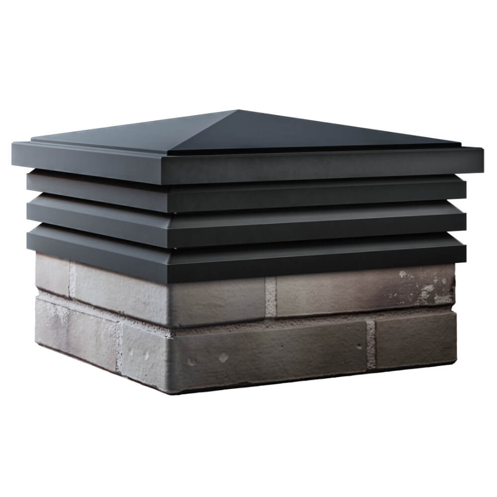 Колпак Zking Бона ХайТек Черный на столб 1.5х1.5 кирпича (385х385мм) в Феодосии фото