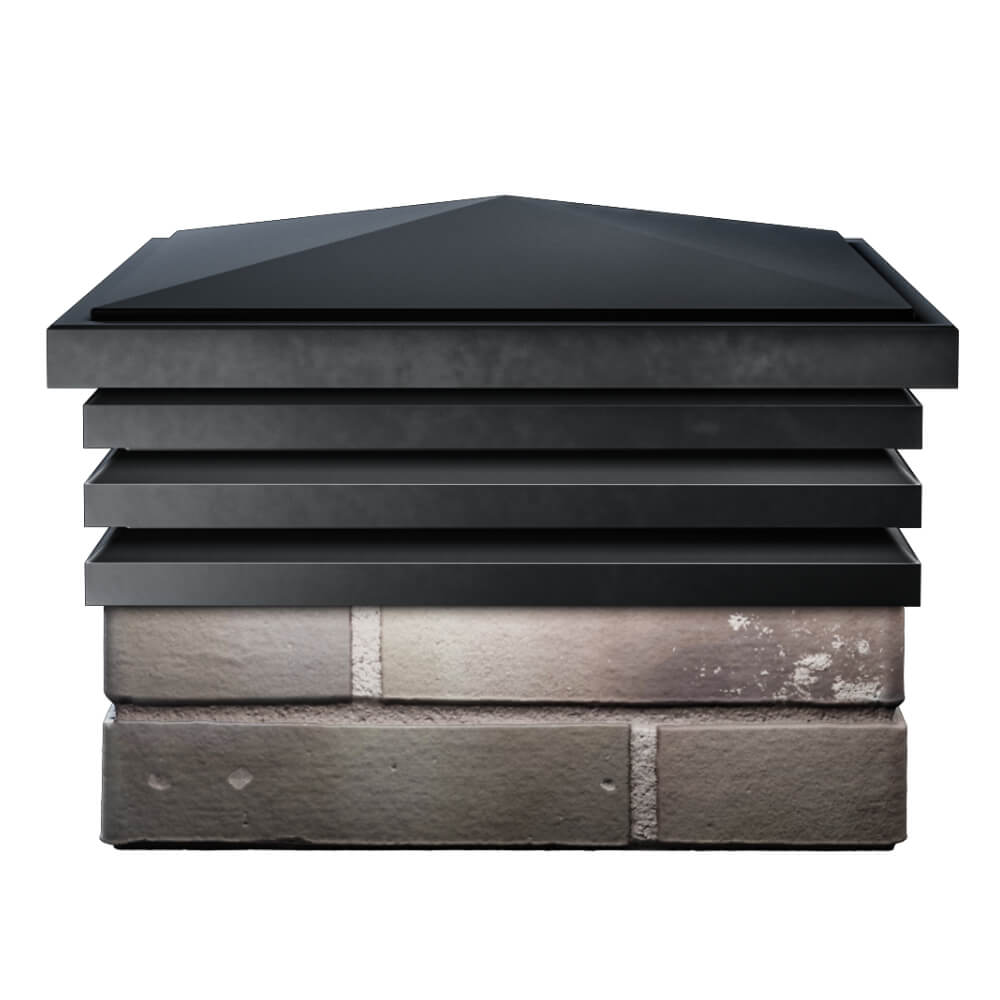 Колпак Zking Бона ХайТек Черный на столб 1.5х1.5 кирпича (385х385мм) Феодосия фото