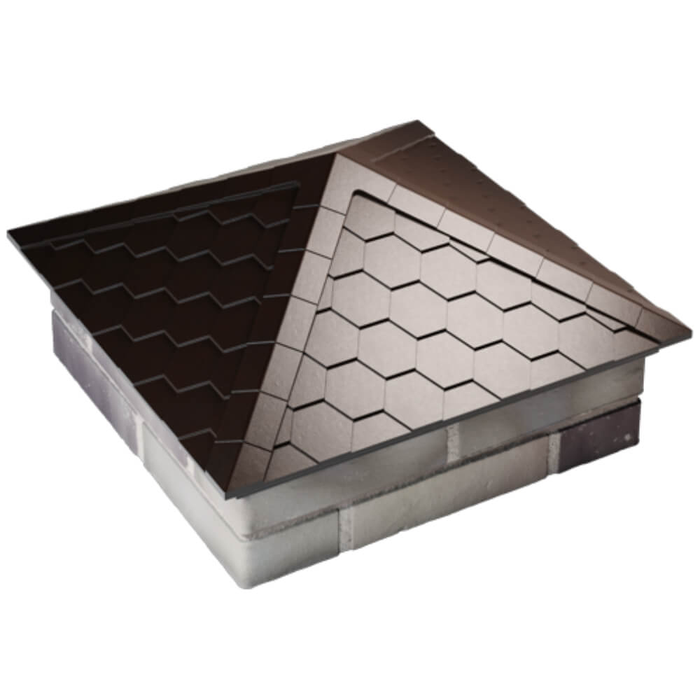 Колпак Zking Эверест Коричневый на столб 2х2 кирпича (535х535мм) Феодосия фото