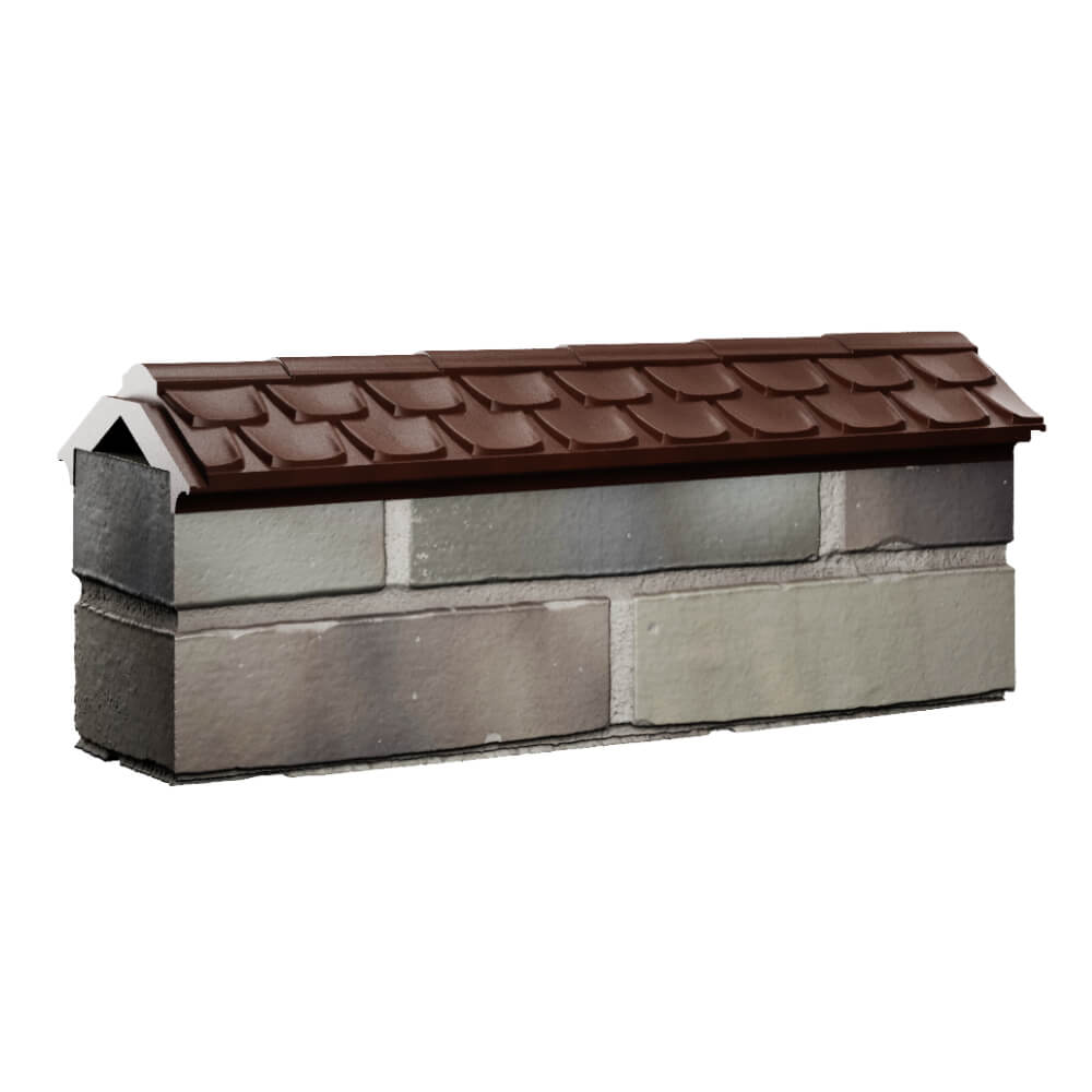 Парапет Zking Эльбрус Коричневый с посадкой на 0.5 кирпича (130мм) Феодосия фото