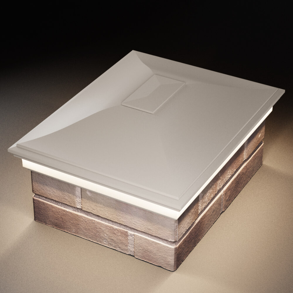 Колпак Zking Монблан Бежевый на столб 2х1.5 кирпича (515х385мм) c подсветкой в Феодосии фото