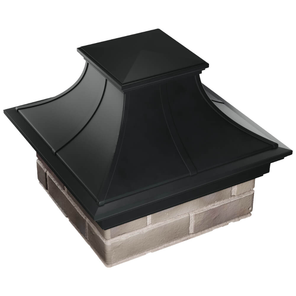 Колпак Zking Монблан Премиум Черный на столб 1.5х1.5 кирпича (385х385мм) в Феодосии фото