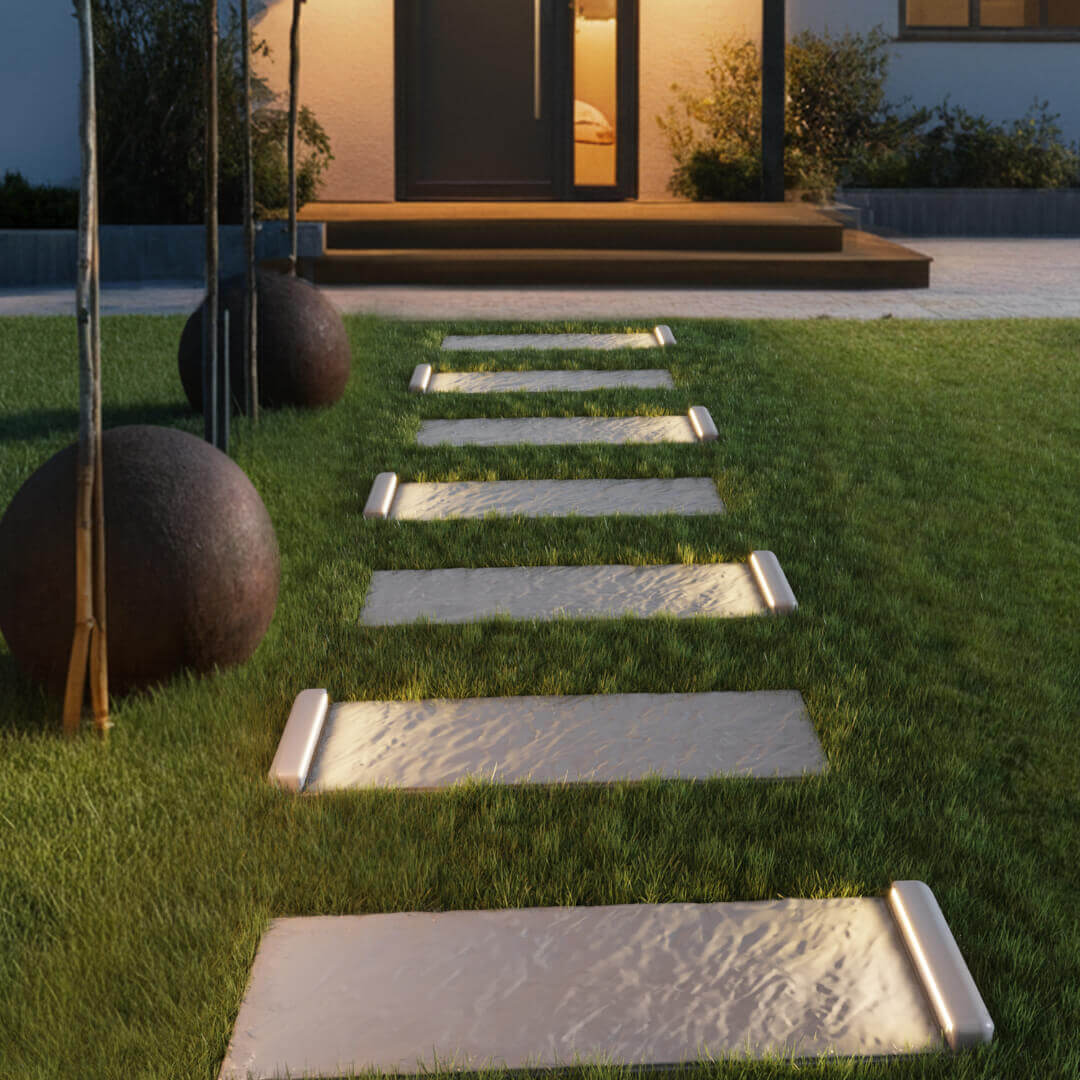 LED Светильник для шаговой плиты STONE Светлая Галька 330х75х98мм в Феодосии фото