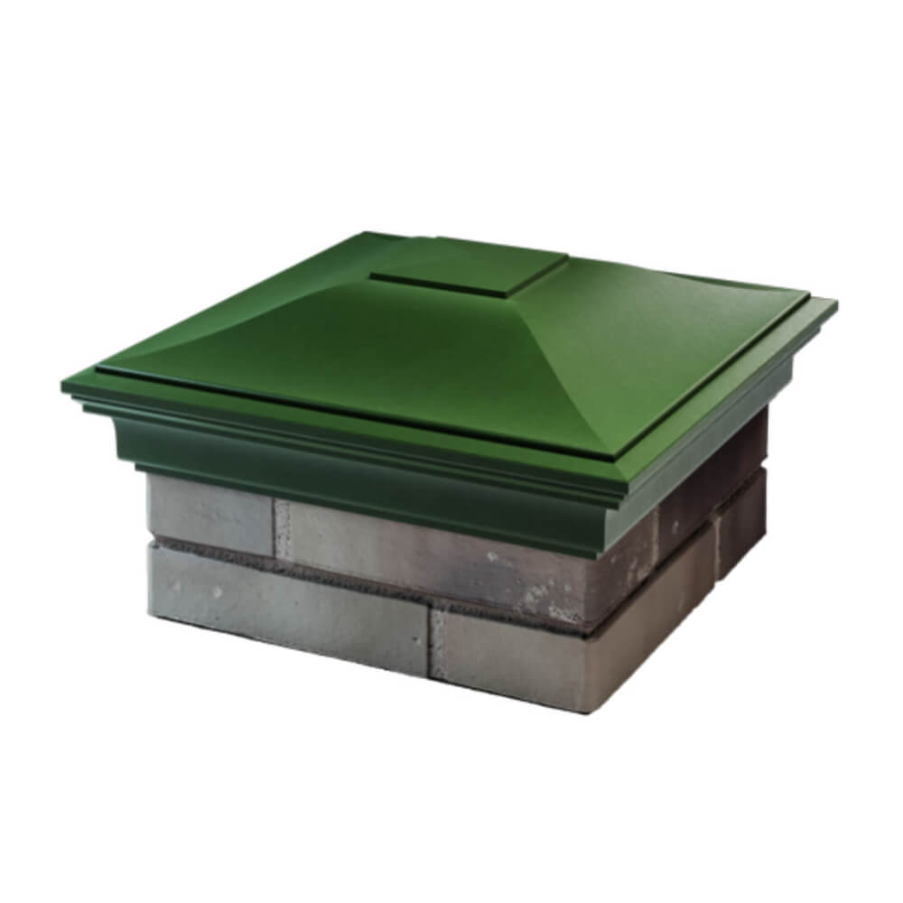 Колпак Zking Монблан Зеленый на столб 1.5х1.5 еврокирпича 0.7НФ (355х355мм) в Феодосии фото