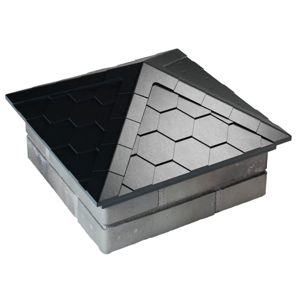 Колпак Zking Эверест Черный на столб 1.5х1.5 кирпича (390х390мм) в Феодосии фото