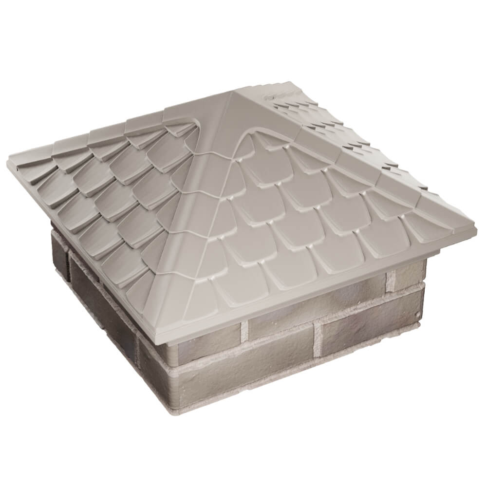 Колпак Zking Эльбрус Бежевый на столб 1.5х1.5 кирпича (385х385мм) в Феодосии фото