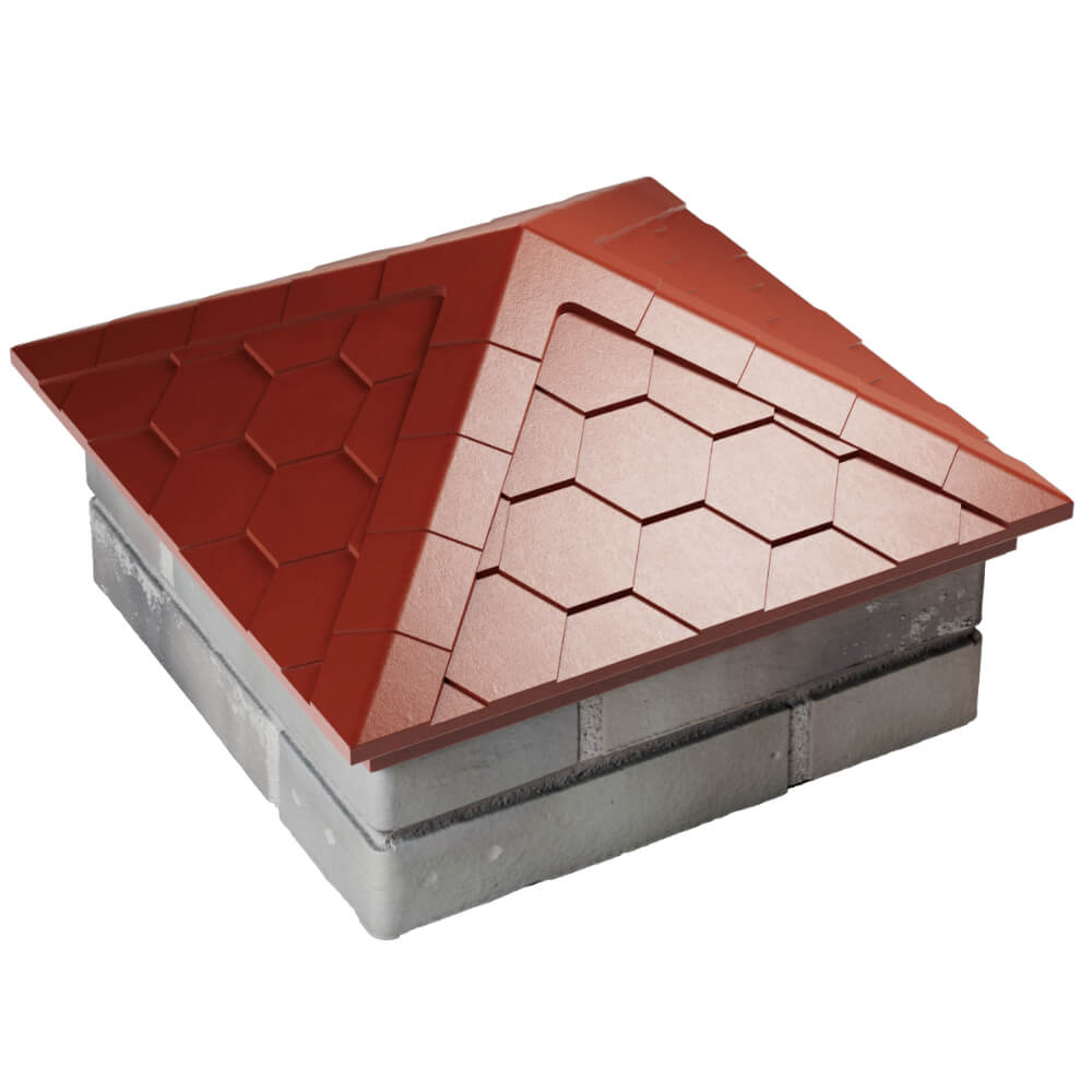 Колпак Zking Эверест Красный на столб 1.5х1.5 кирпича (390х390мм) в Феодосии фото