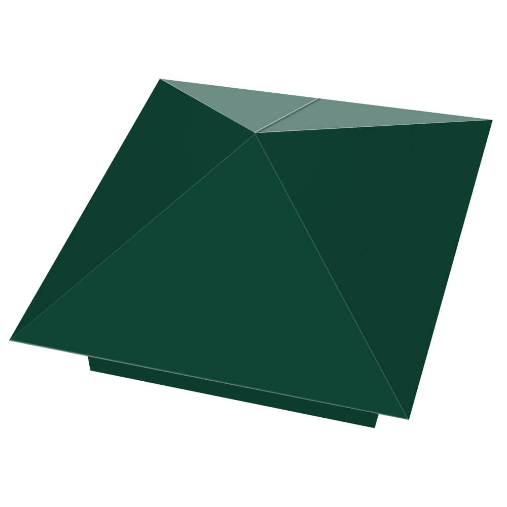 Колпак металлический 390х390мм RAL6005 Зеленый Мох заборный Феодосия фото