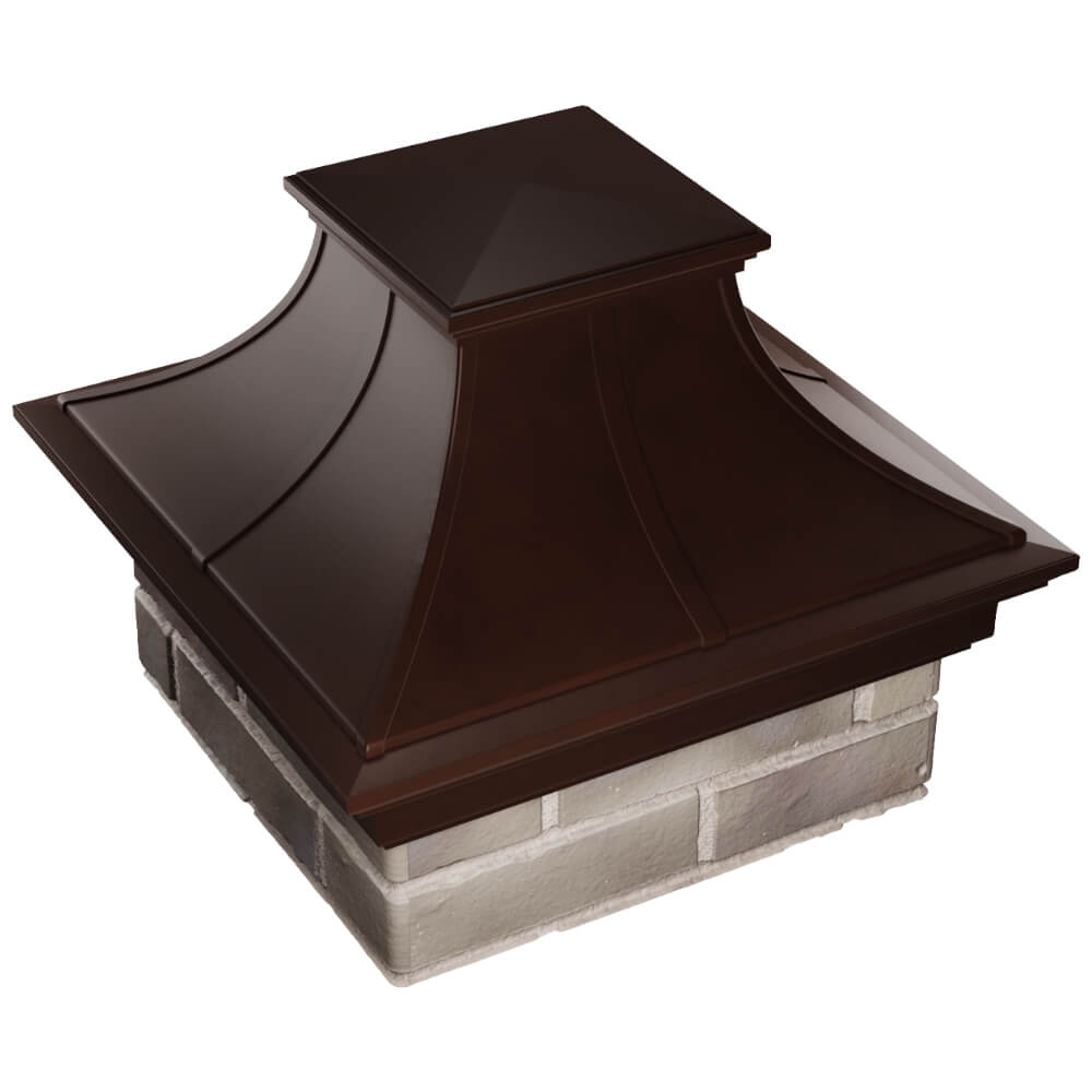 Колпак Zking Монблан Премиум Коричневый на столб 1.5х1.5 кирпича (385х385мм) в Феодосии фото
