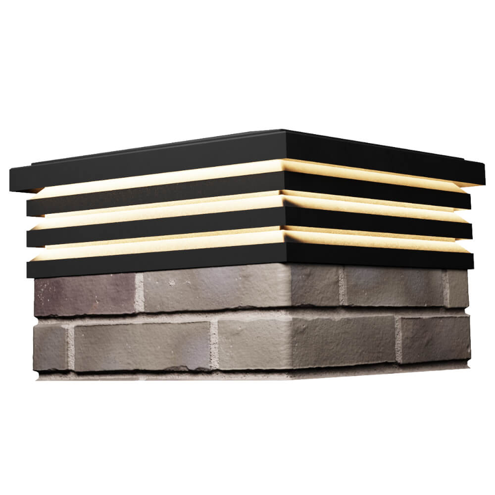 Колпак Zking Бона ХайТек Черный на столб 1.5х1.5 кирпича (385х385мм) с подсветкой в Феодосии фото