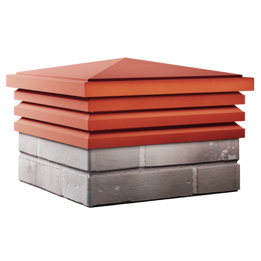 Колпак Zking Бона ХайТек Красный на столб 1.5х1.5 кирпича (385х385мм) в Феодосии фото