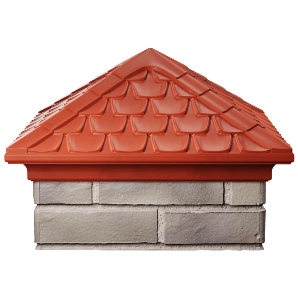 Колпак Zking Эльбрус Красный на столб 1.5х1.5 кирпича (385х385мм) Феодосия фото