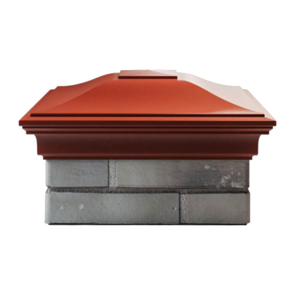 Колпак Zking Монблан Красный на столб 1.5х1.5 еврокирпича 0.7НФ (355х355мм) Феодосия фото