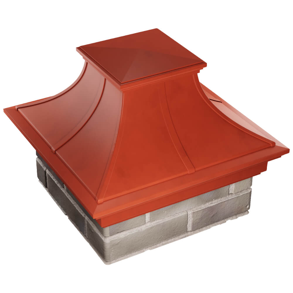Колпак Zking Монблан Премиум Красный на столб 1.5х1.5 кирпича (385х385мм) в Феодосии фото
