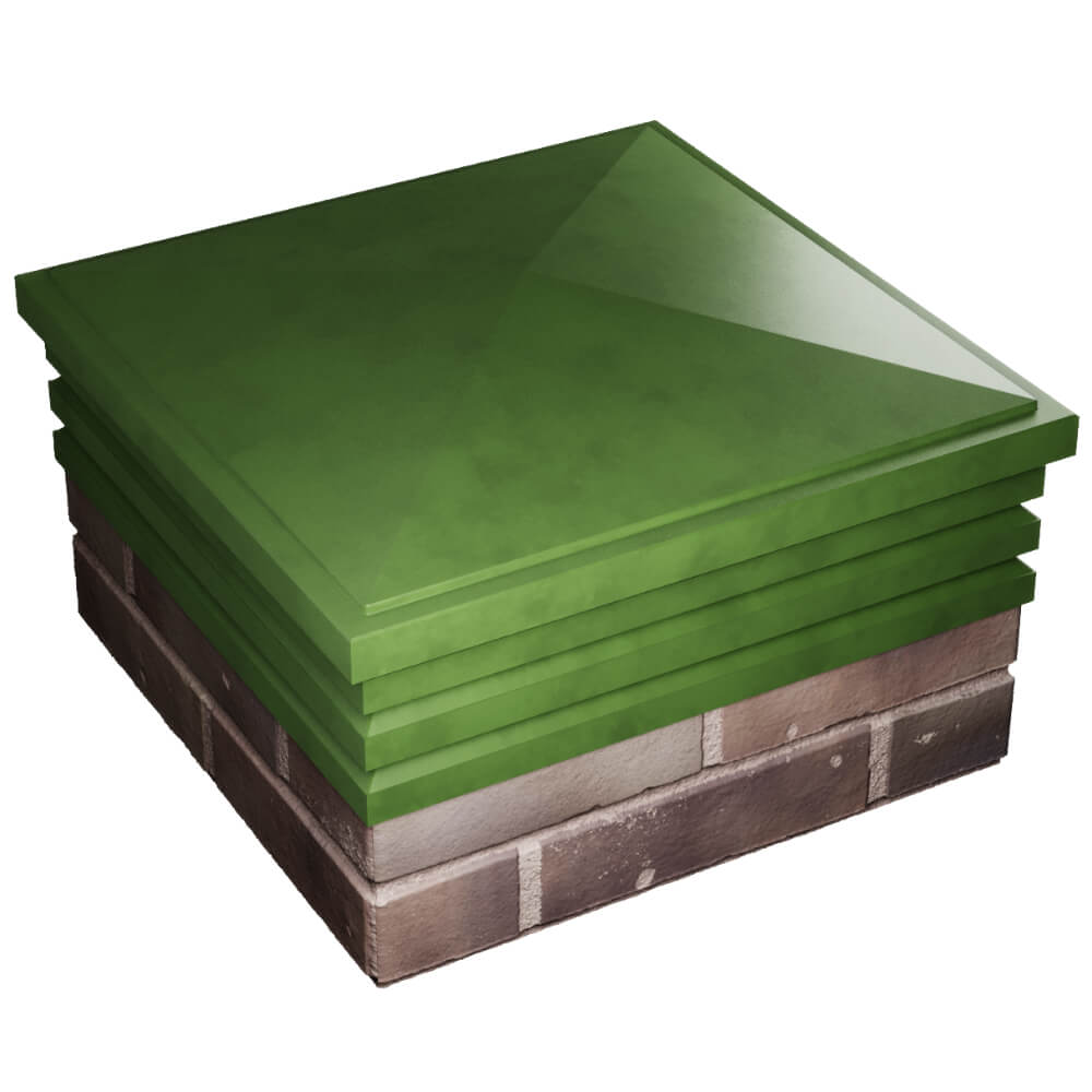 Колпак Zking Бона ХайТек Зеленый на столб 2х2 кирпича (513х513мм) в Феодосии фото