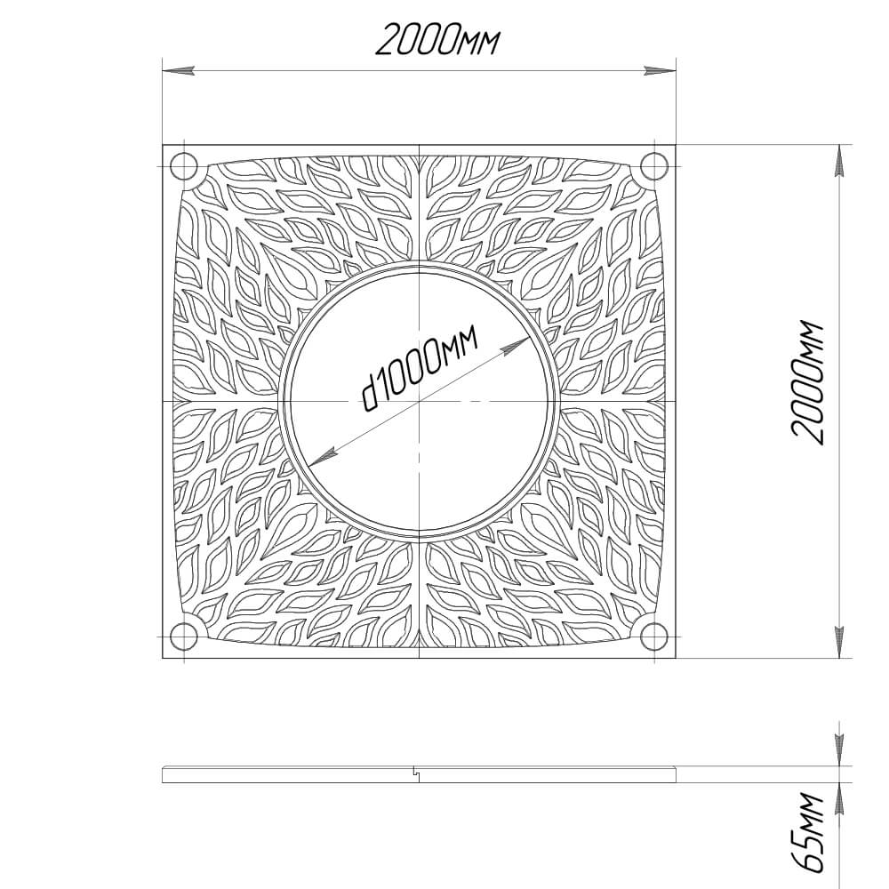Приствольная решетка для дерева ZKING CRUST 2х2м Черная в Феодосии фото