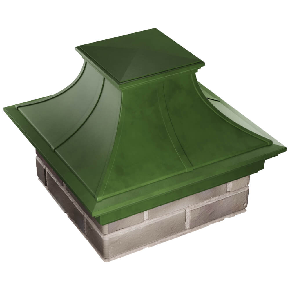 Колпак Zking Монблан Премиум Зеленый на столб 1.5х1.5 кирпича (385х385мм) в Феодосии фото