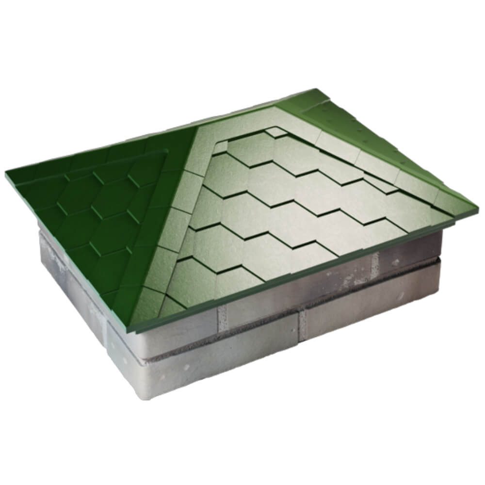 Колпак Zking Эверест Зеленый на столб 2х1.5 кирпича (520х390мм) Феодосия фото