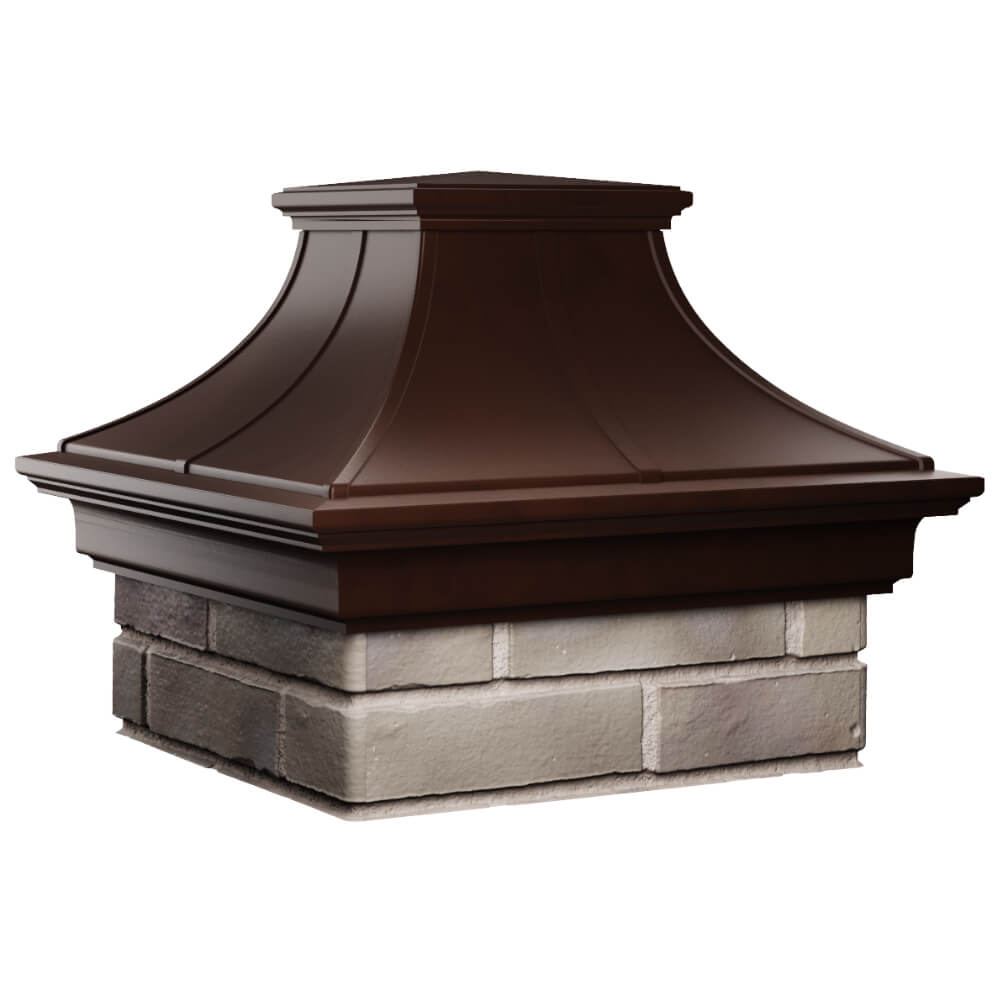 Колпак Zking Монблан Премиум Коричневый на столб 1.5х1.5 кирпича (385х385мм) в Феодосии фото