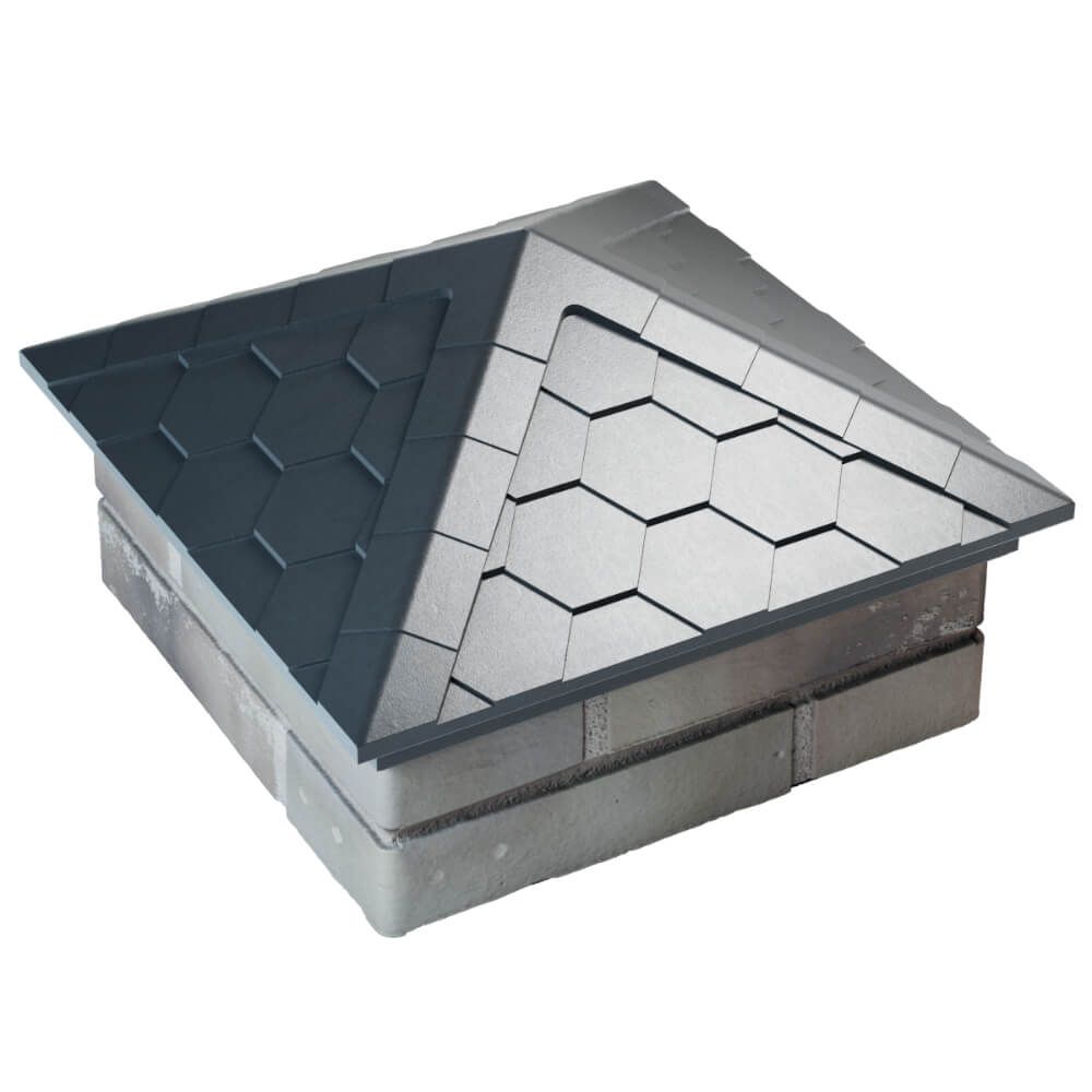 Колпак Zking Эверест Серый на столб 1.5х1.5 кирпича (390х390мм) в Феодосии фото