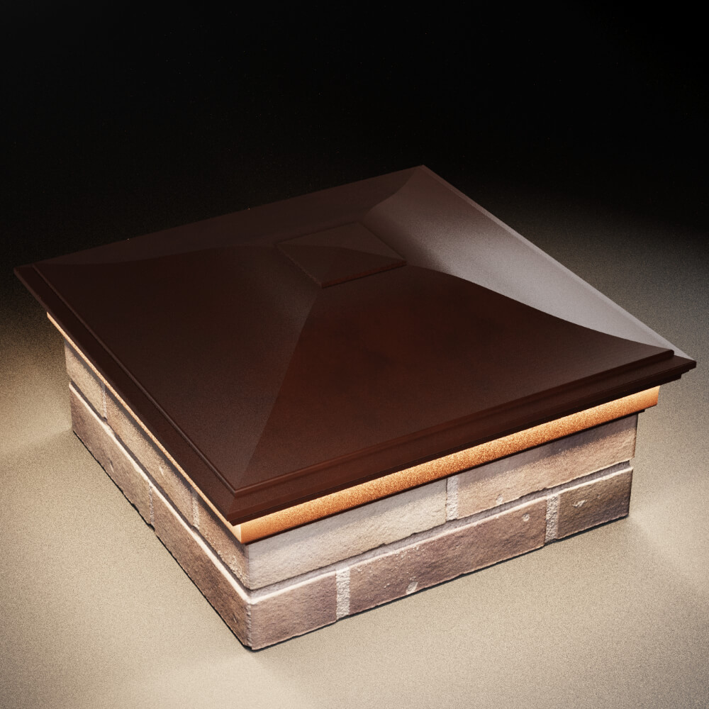 Колпак Zking Монблан Коричневый на столб 2х2 кирпича (515х515мм) c подсветкой в Феодосии фото