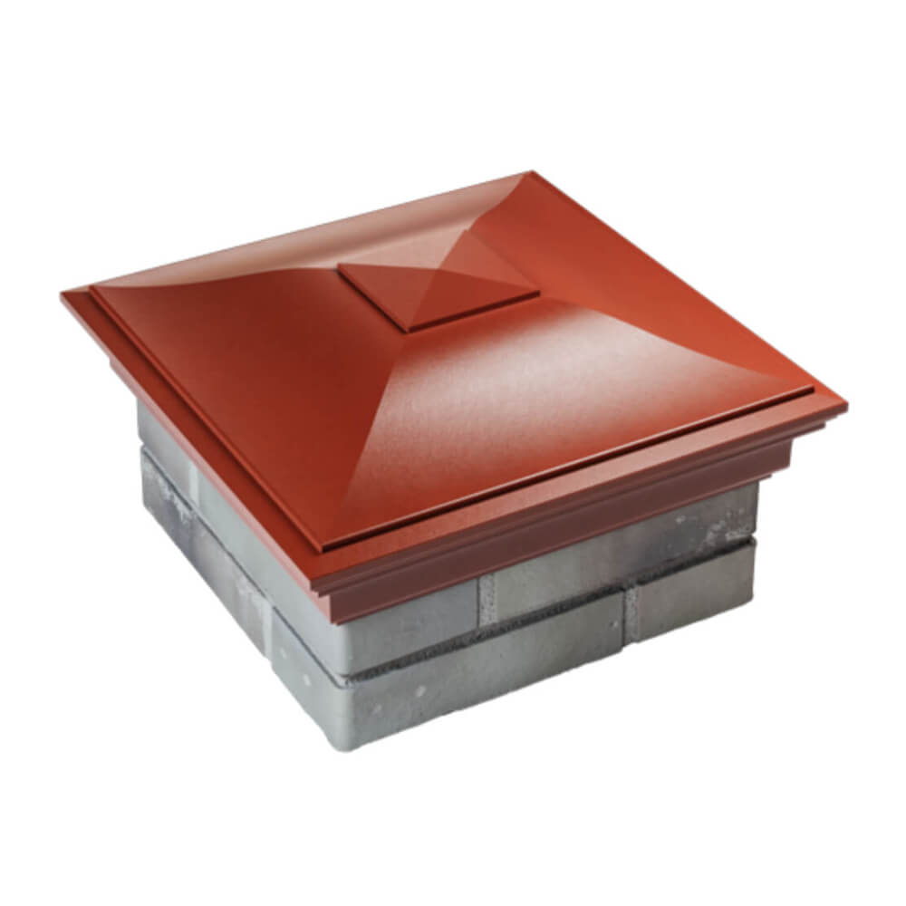 Колпак Zking Монблан Красный на столб 1.5х1.5 еврокирпича 0.7НФ (355х355мм) в Феодосии фото