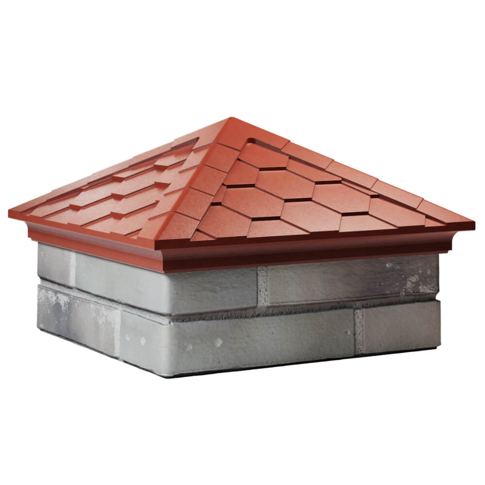 Колпак Zking Эверест Красный на столб 1.5х1.5 кирпича (390х390мм) в Феодосии фото