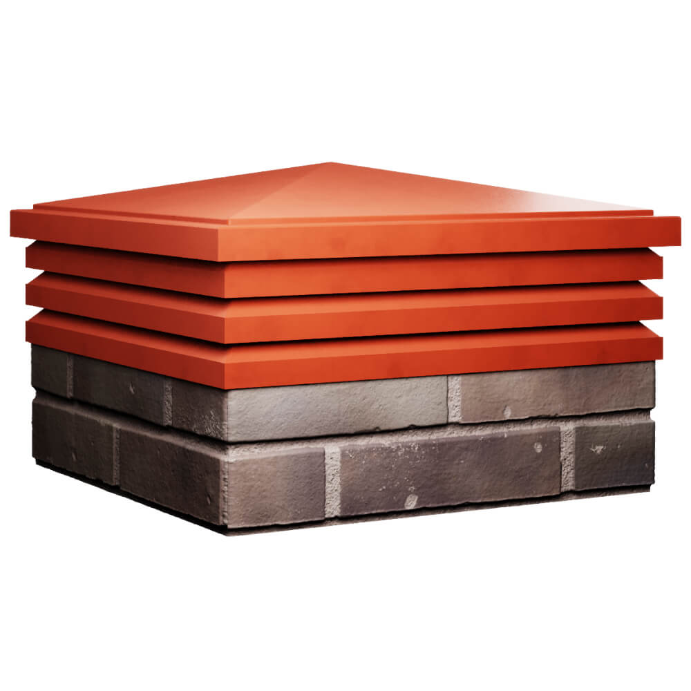 Колпак Zking Бона ХайТек Красный на столб 2х2 кирпича (513х513мм) в Феодосии фото