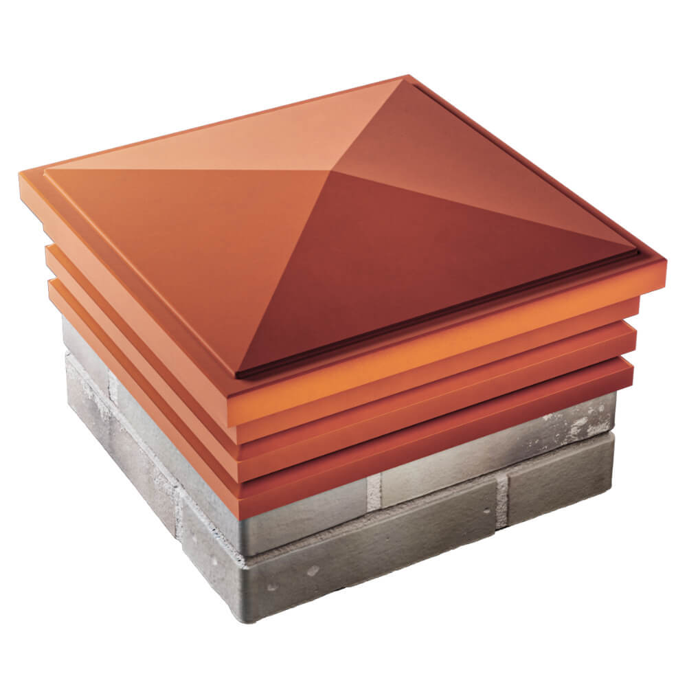 Колпак Zking Бона ХайТек Красный на столб 1.5х1.5 кирпича (385х385мм) в Феодосии фото