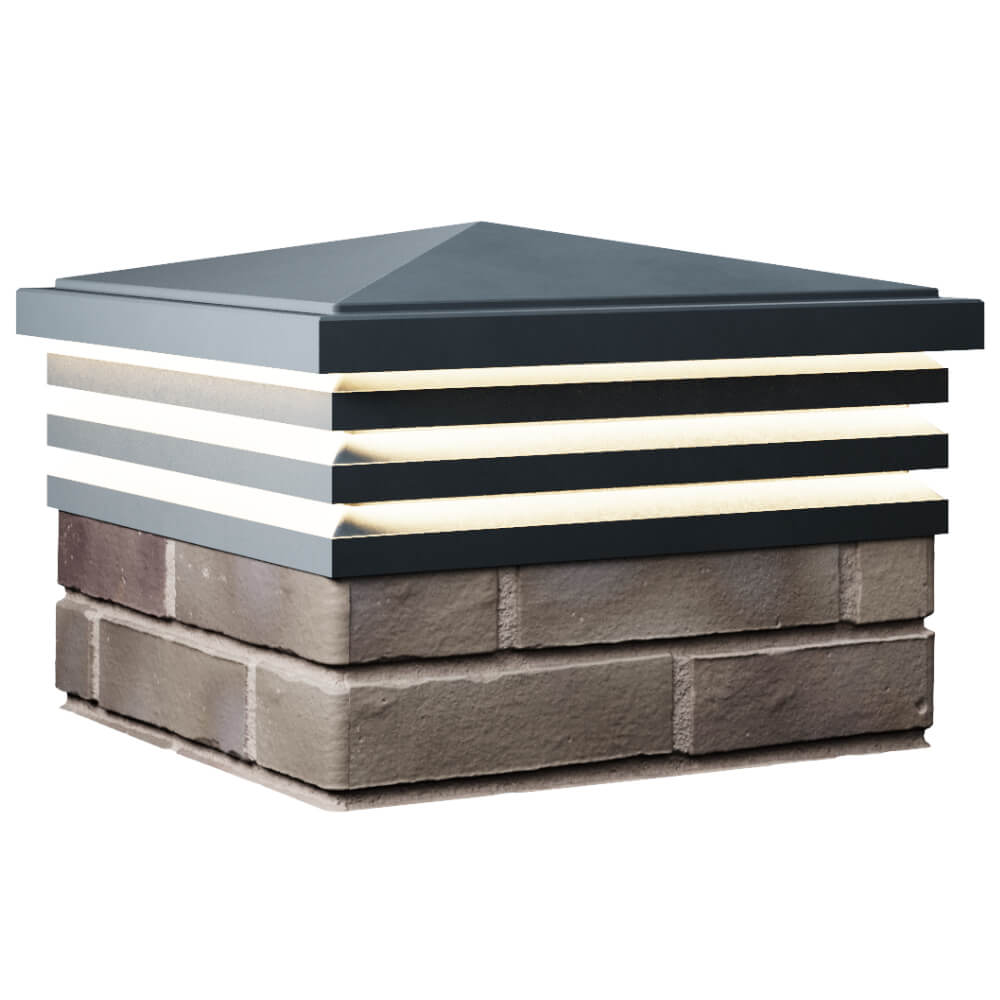 Колпак Zking Бона ХайТек Серый на столб 1.5х1.5 кирпича (385х385мм) с подсветкой в Феодосии фото