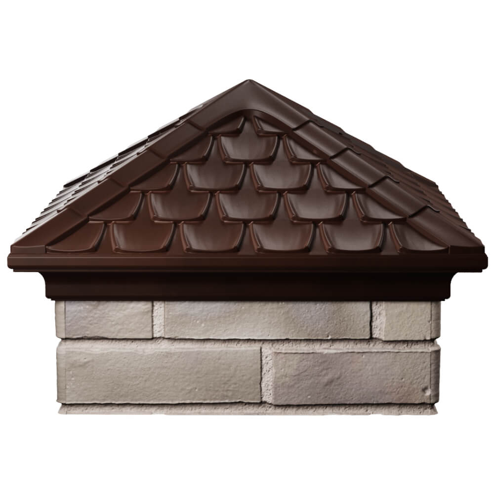 Колпак Zking Эльбрус Коричневый на столб 1.5х1.5 кирпича (385х385мм) Феодосия фото